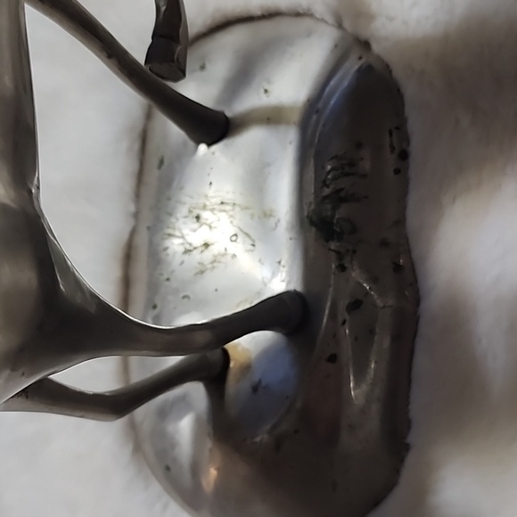 Silver Deer Candle Holder  Decor. Cast Aluminum. - Picture 6 of 9